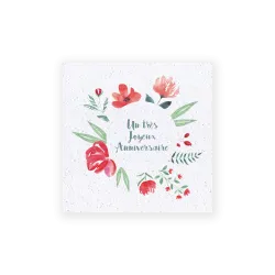 Carte anniversaire à planter - Florale | Papierfleur.fr, le papier qui fleurit