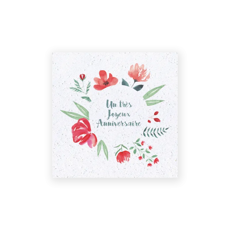 Carte anniversaire à planter - Florale | Papierfleur.fr, le papier qui fleurit