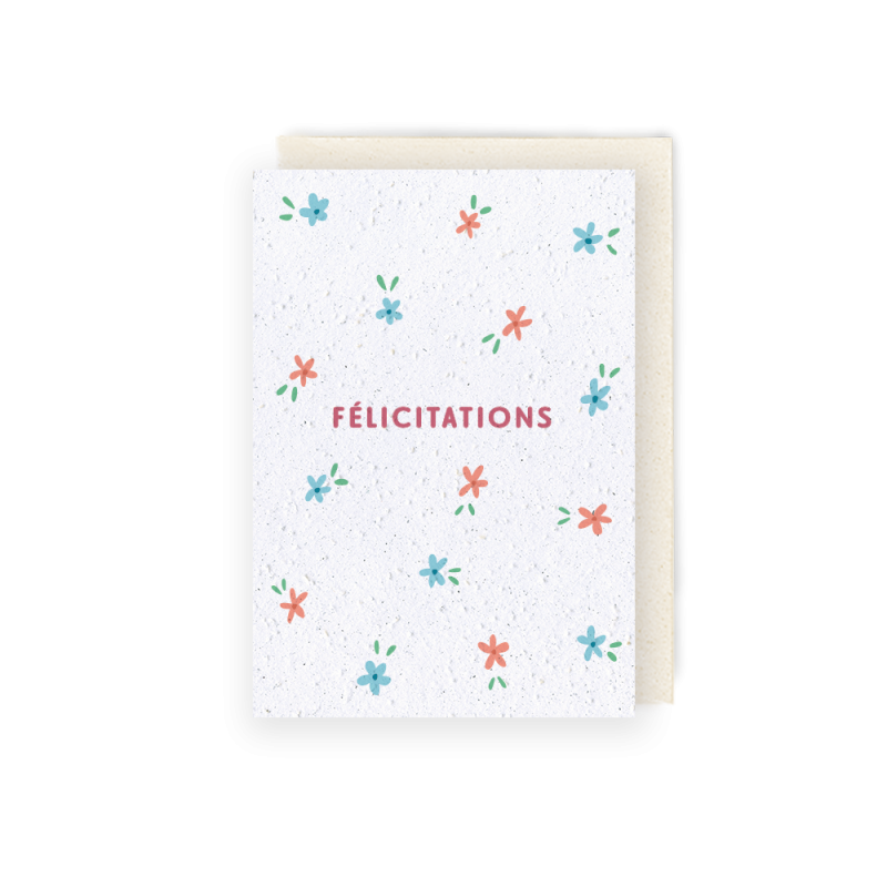 Carte à planter - Prairie félicitations | Papierfleur.fr, le papier qui fleurit