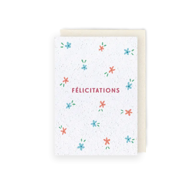 Carte à planter - Prairie félicitations | Papierfleur.fr, le papier qui fleurit