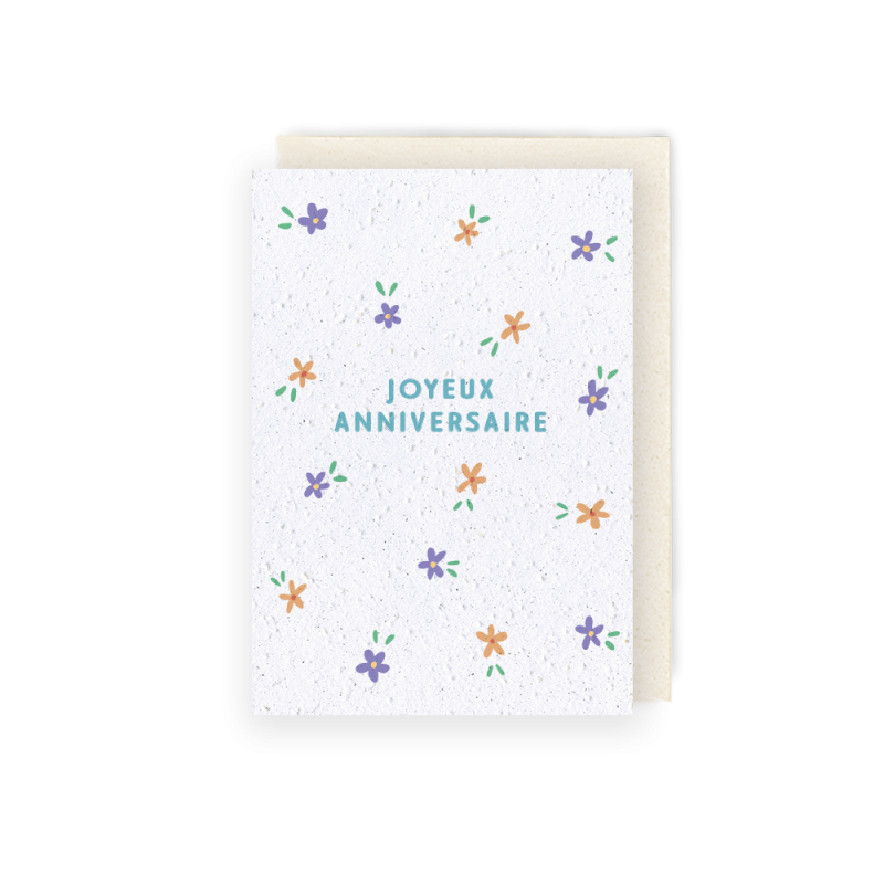 Carte à planter - Prairie anniversaire | Papierfleur.fr, le papier qui fleurit