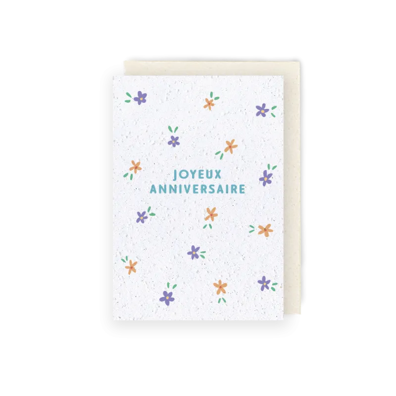 Carte à planter - Prairie anniversaire | Papierfleur.fr, le papier qui fleurit