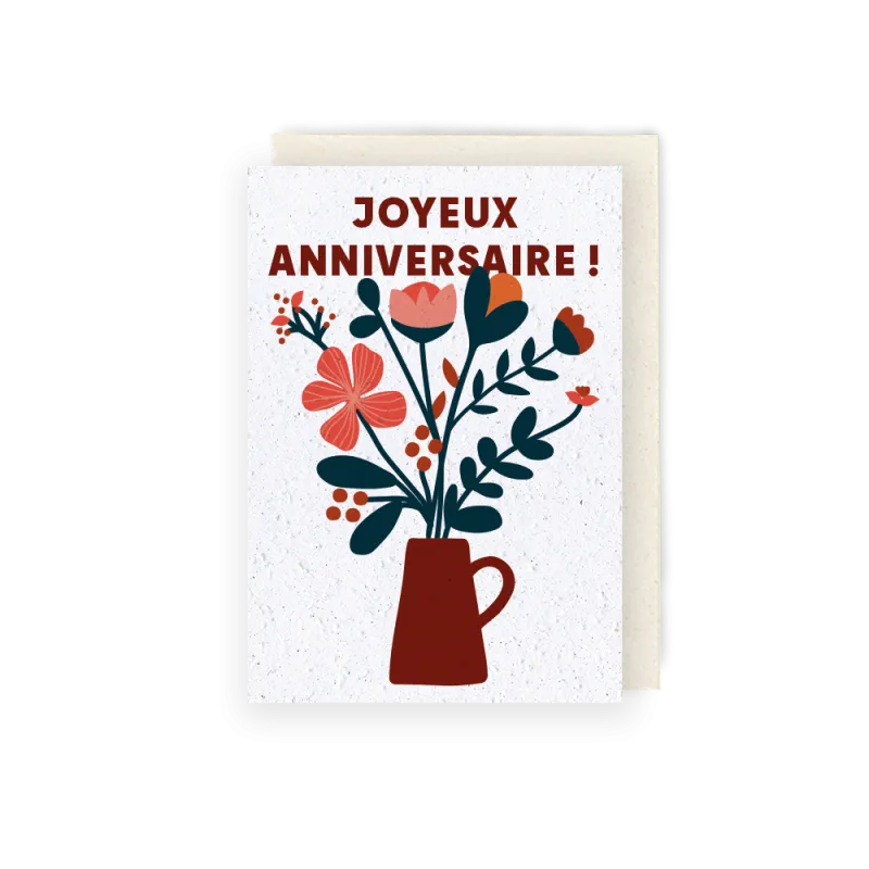 Carte à planter - Anniversaire en bouquet | Papierfleur.fr, le papier qui fleurit
