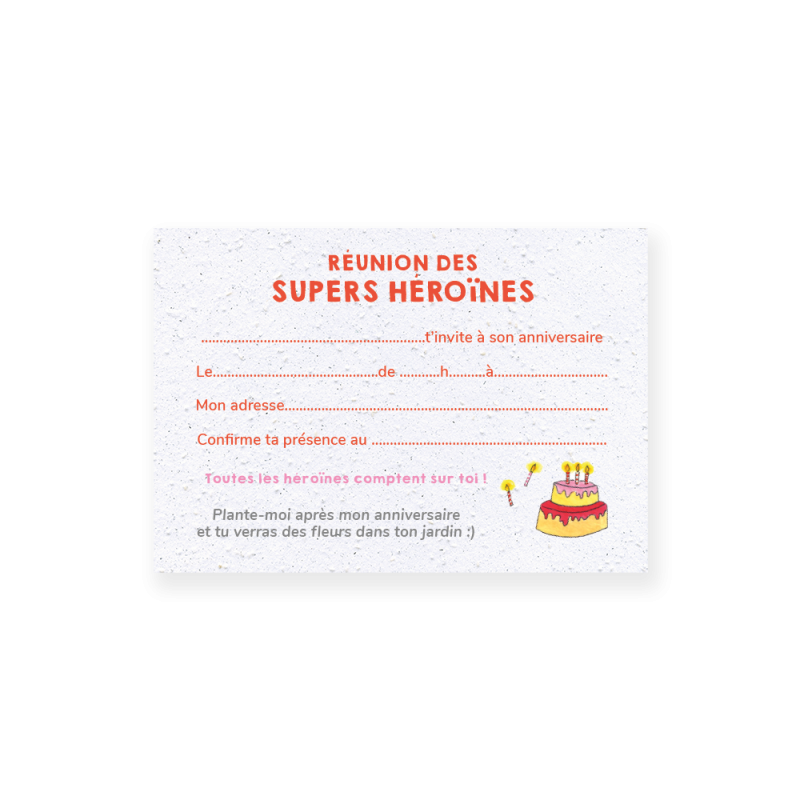 Invitation d'anniversaire supergirl | Papierfleur, le papier qui fleurit
