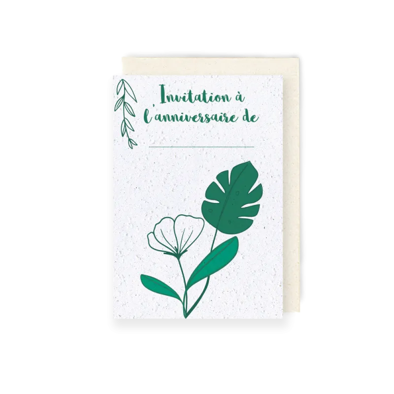 Invitation d'anniversaire à planter | Papierfleur, le papier qui fleurit