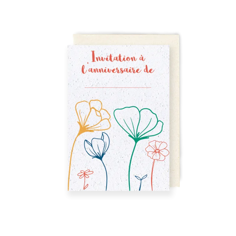 Invitation d'anniversaire à planter | Papierfleur, le papier qui fleurit