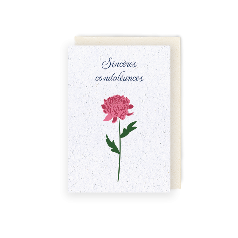 Carte à planter - Sincères condoléances | Papierfleur.fr, le papier qui fleurit