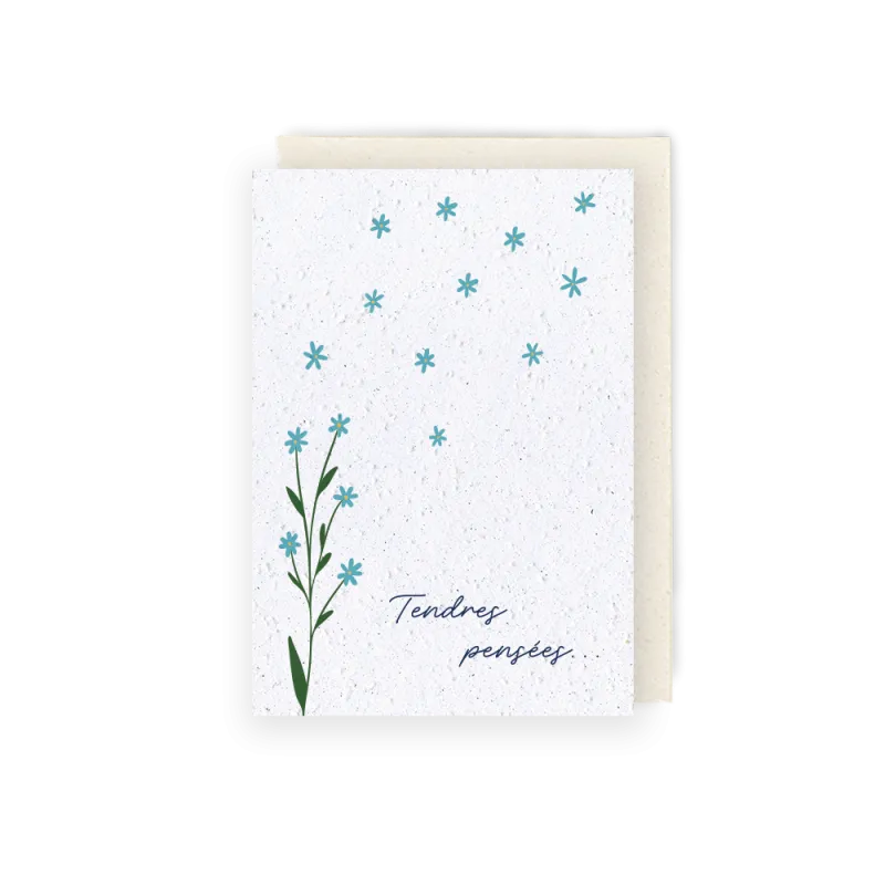 Carte à planter - Tendres pensées | Papierfleur.fr, le papier qui fleurit