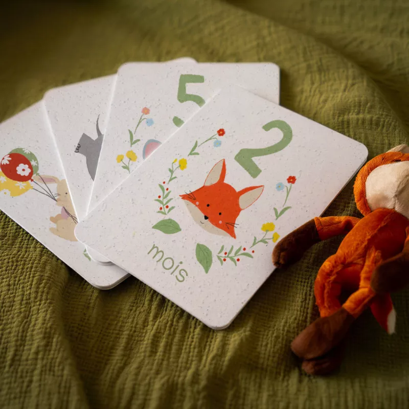 Revivez la tendresse de la première année avec nos cartes étapes bébé à planter.