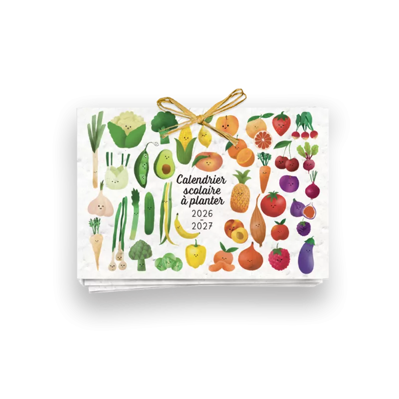 Offrez un calendrier scolaire à planter 2026-2027 ludique et écologique.