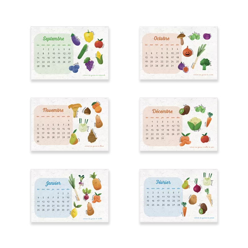 Offrez un calendrier scolaire à planter 2026-2027 ludique et écologique.