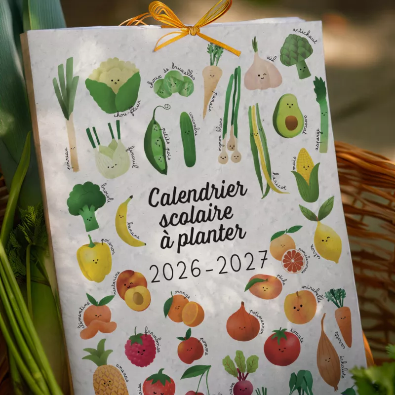 Offrez un calendrier scolaire à planter 2026-2027 ludique et écologique.
