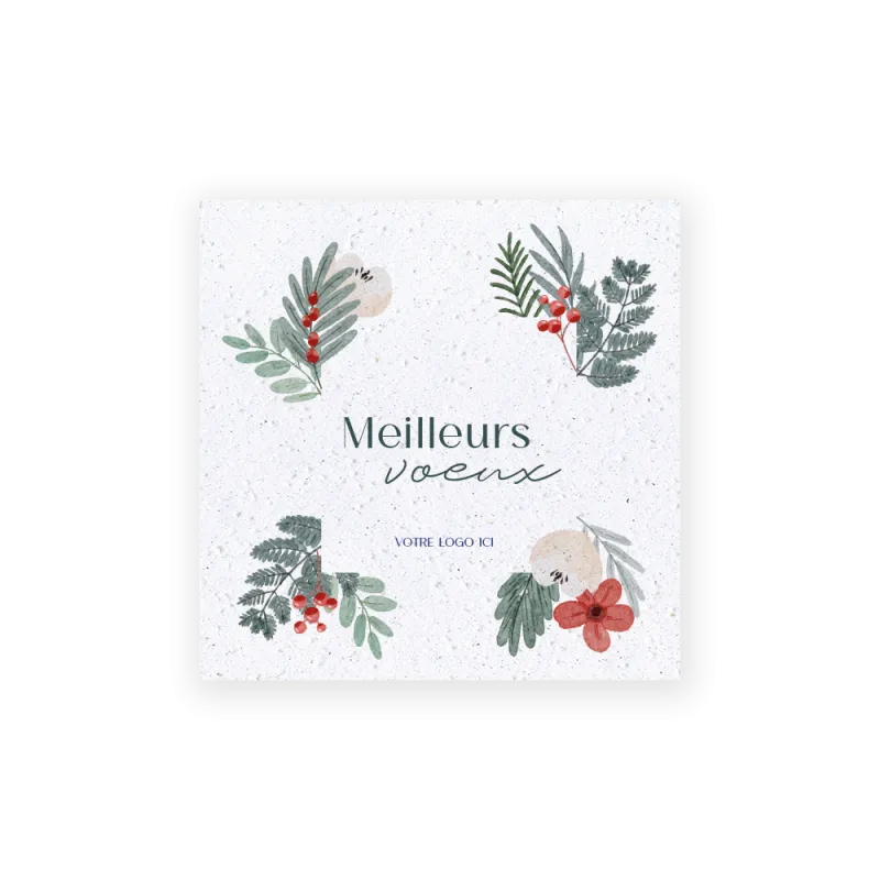 Carte de voeux format carré | Papierfleur le papier qui fleurit.