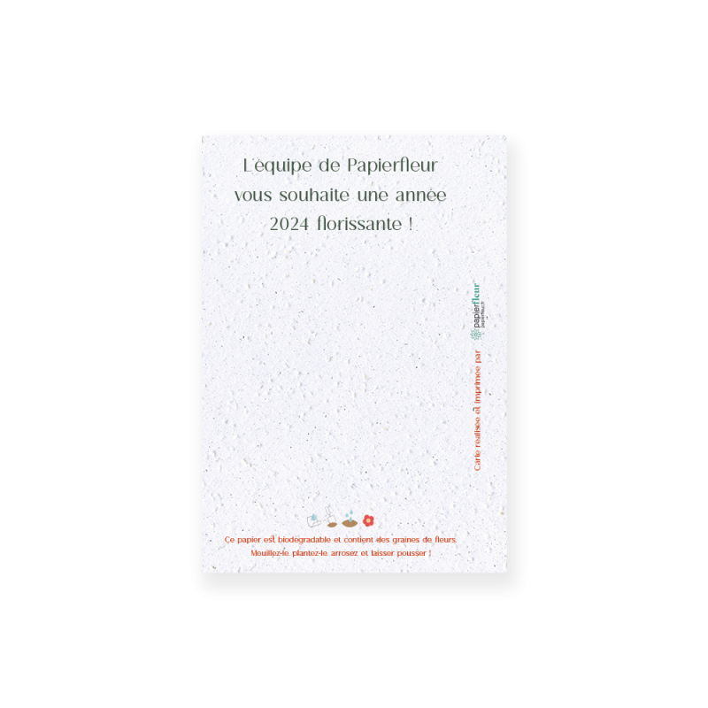 Cartes de voeux personnalisable | Papierfleur le papier qui fleurit.