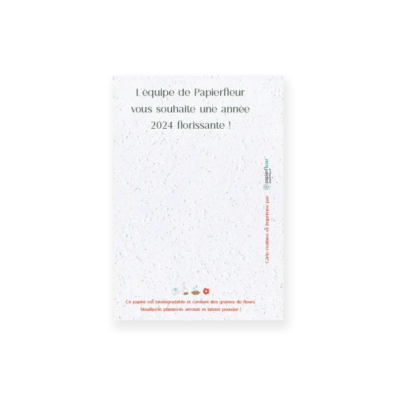 Cartes de voeux personnalisable | Papierfleur le papier qui fleurit.