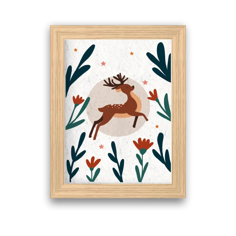 Affiche à planter Renne de Noël | Papierfleur, le papier qui fleurit