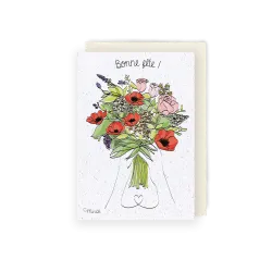 Carte à planter - Un bouquet de bonne fête | Papierfleur.fr, le papier qui fleurit