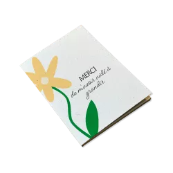 Carnet à planter « Merci de m'avoir aidé à grandir »