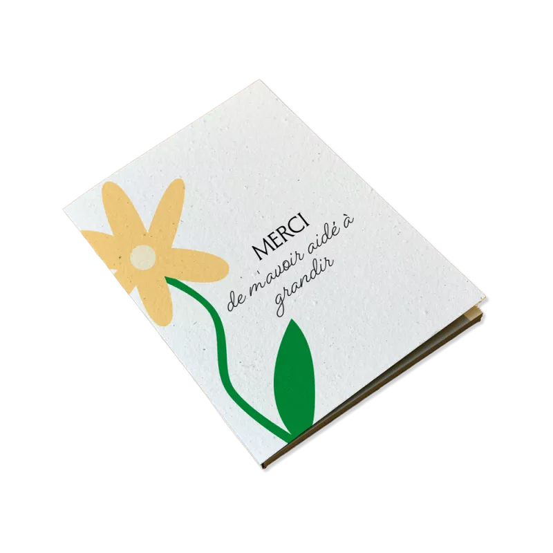 Carnet à planter« Merci de m'avoir aidé à grandir » – Papier Fleur