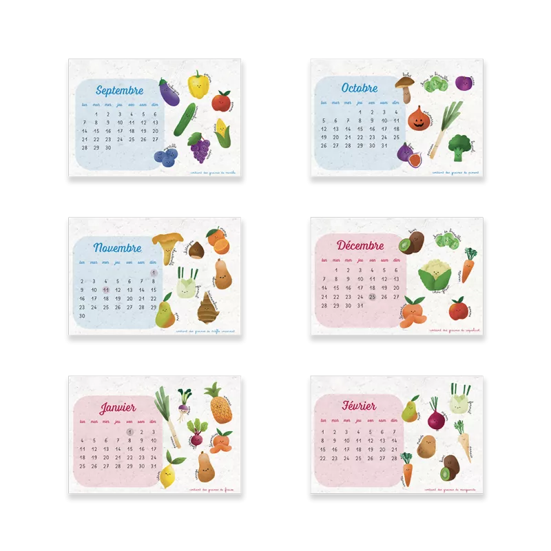 Offrez un calendrier scolaire à planter 2026-2027 ludique et écologique.
