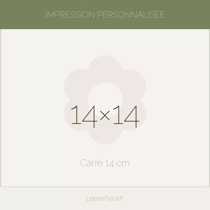 Carte à planter 100% personnalisée. Format : 14×14cm, 4 pages