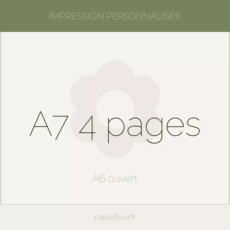 Carte à planter 100% personnalisée. Format : A7 4 pages