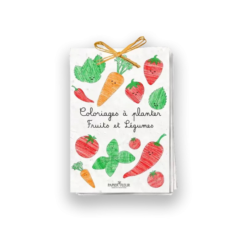 Cahier de coloriage à planter « Fruits & Légumes » à faire pousser