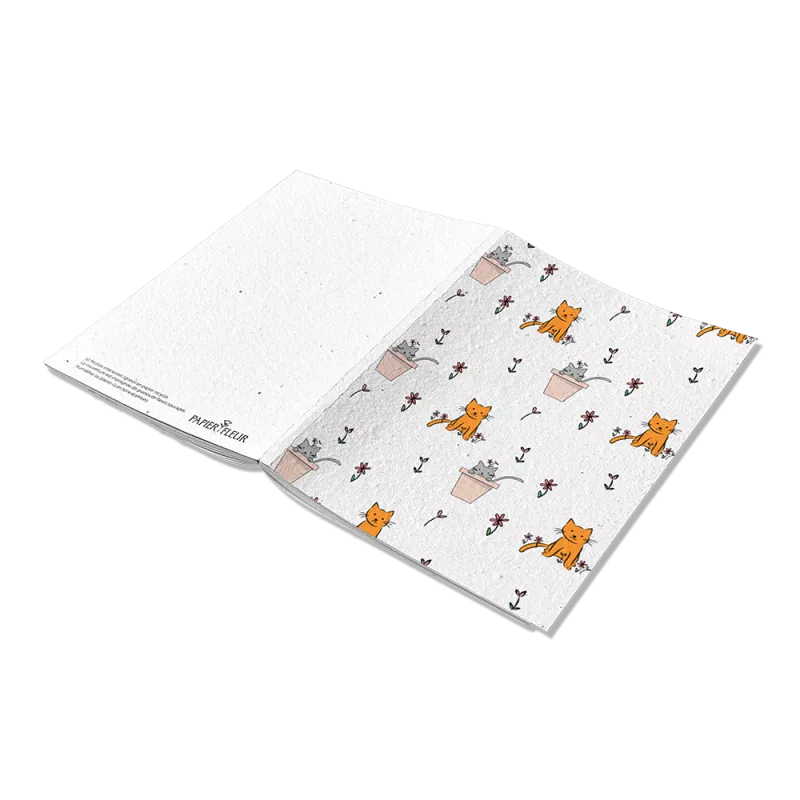 Carnet à planter. Laissez vos pensées s’épanouir sur les pages de ce carnet chat-mant !