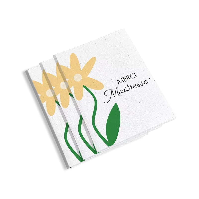 Carnet à planter "Merci Maîtresse". Laissez votre reconnaissance s'épanouir sur les pages de ce carnet.