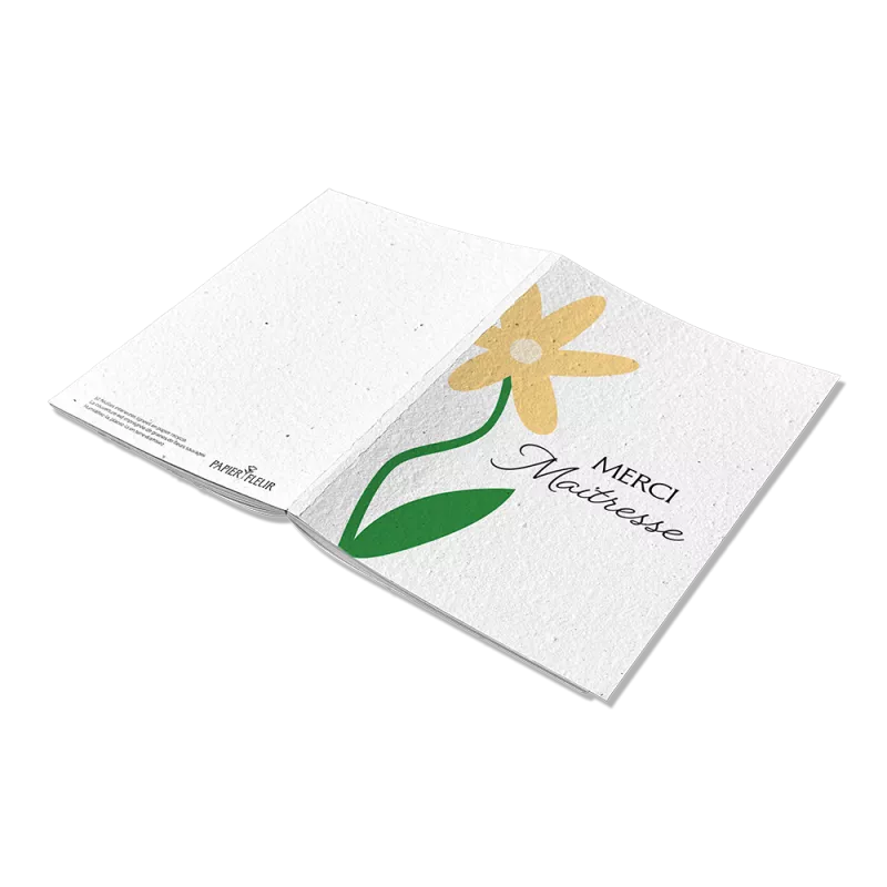 Carnet à planter "Merci Maîtresse". Laissez votre reconnaissance s'épanouir sur les pages de ce carnet.