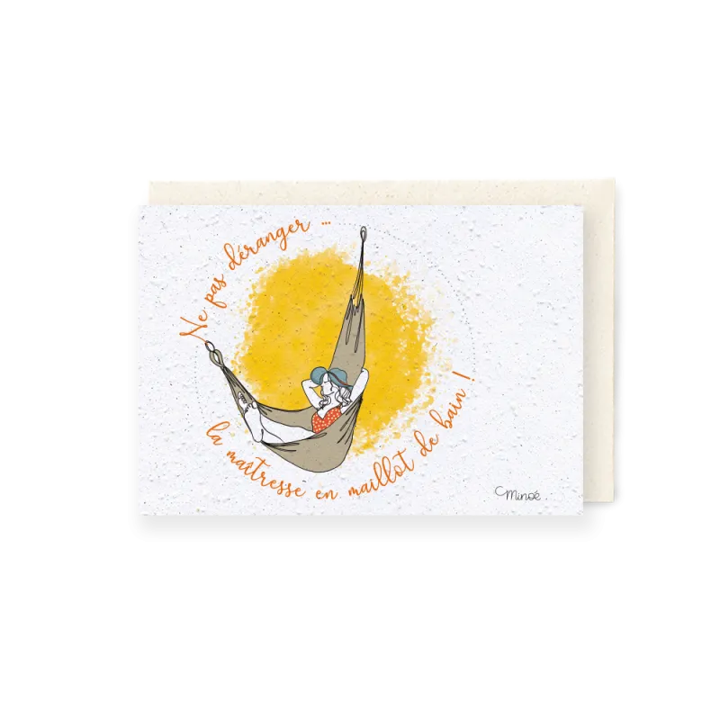 Carte à planter, Maîtresse en maillot de bain | Papierfleur, le papier qui fleurit