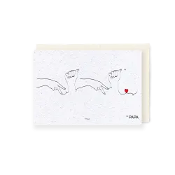 Carte à planter - Papa en langage des signes | Papierfleur.fr, le papier qui fleurit