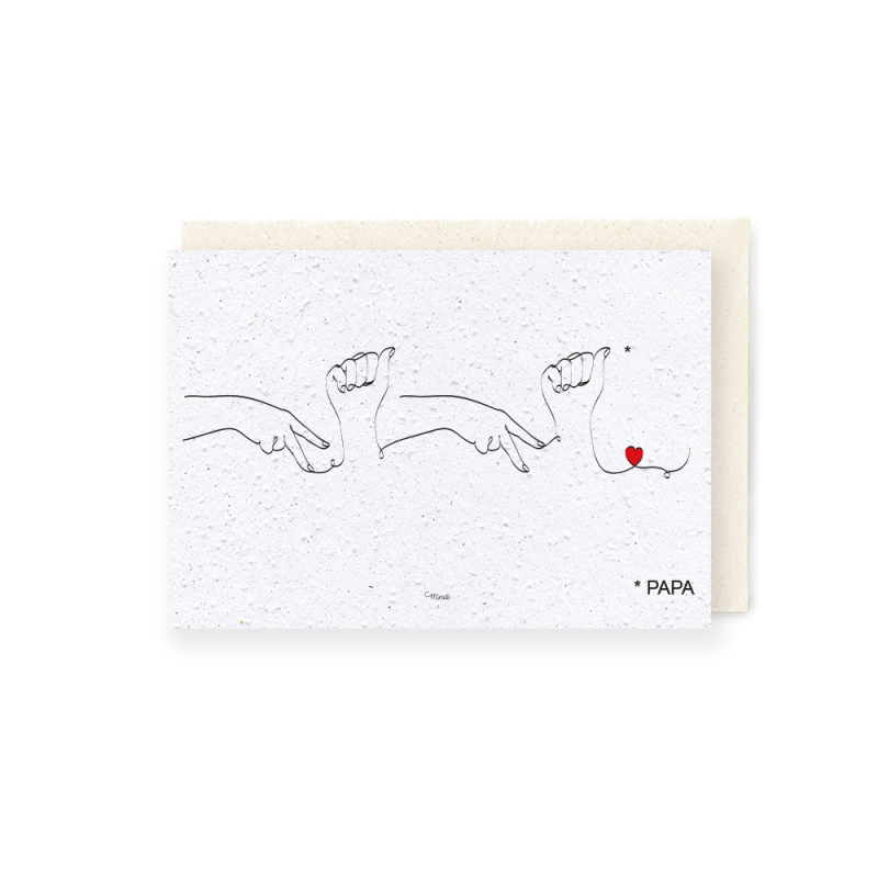 Carte à planter - Papa en langage des signes | Papierfleur.fr, le papier qui fleurit