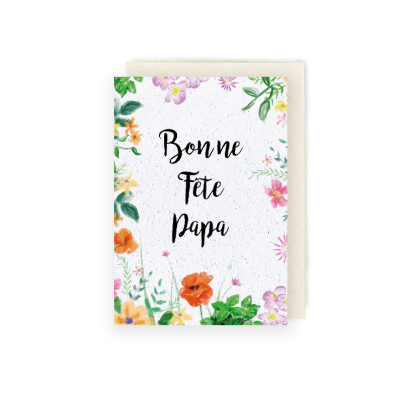 Carte à planter - Des fleurs pour mon papa | Papierfleur.fr, le papier qui fleurit