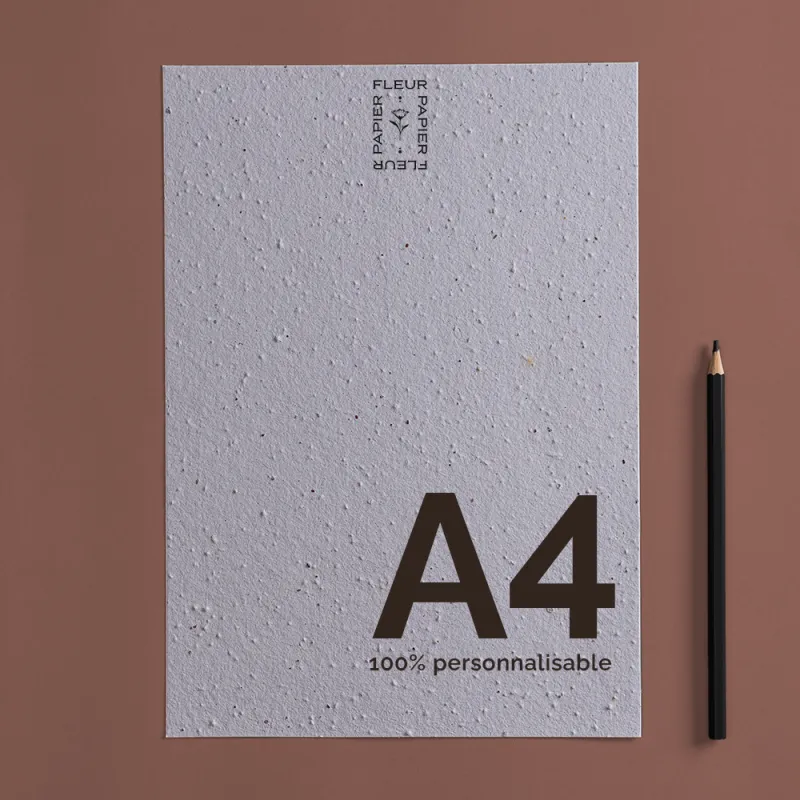 Carte à planter personnalisable A4 | Papier Fleur