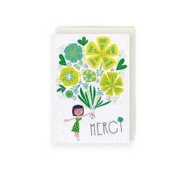 Carte à planter - Merci Rétro fille | Papierfleur.fr, le papier qui fleurit