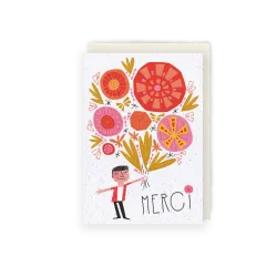 Carte à planter - Merci Rétro garçon | Papierfleur.fr, le papier qui fleurit