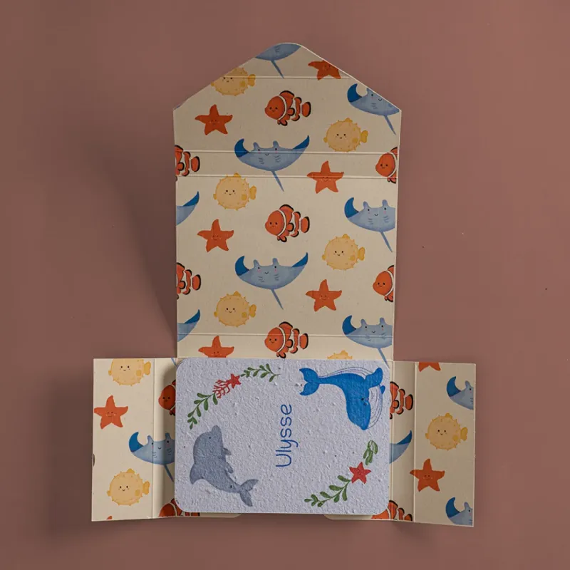 Revivez la tendresse de la première année avec nos cartes étapes bébé « Sous l'océan ».