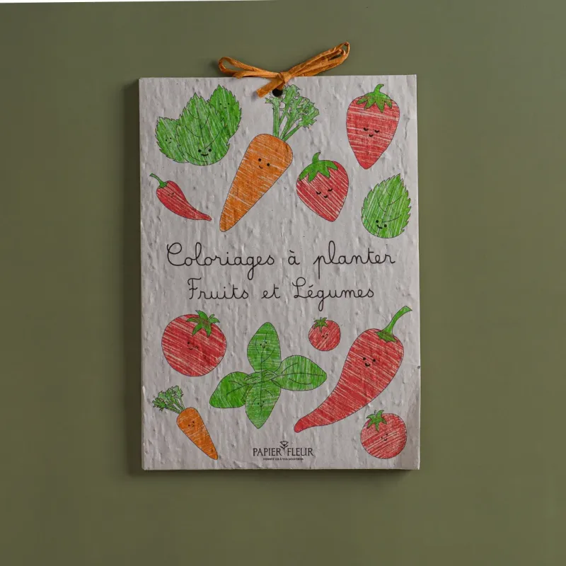 Cahier de coloriage à planter « Fruits & Légumes » à faire pousser