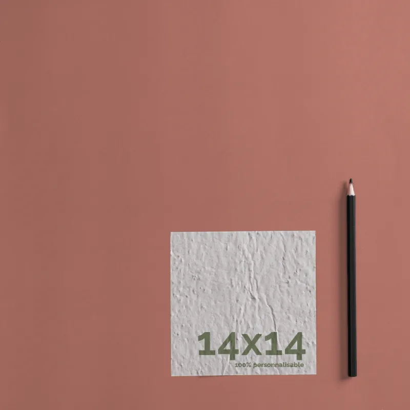 Carte à planter personnalisable 14×14cm, sur papier ensemencé.