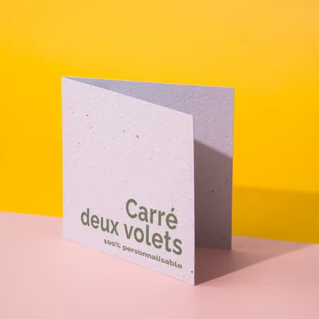 Carte à planter personnalisable carré deux volets