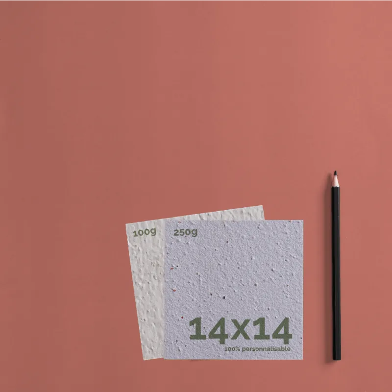 Carte à planter personnalisable 14×14cm, sur papier ensemencé.