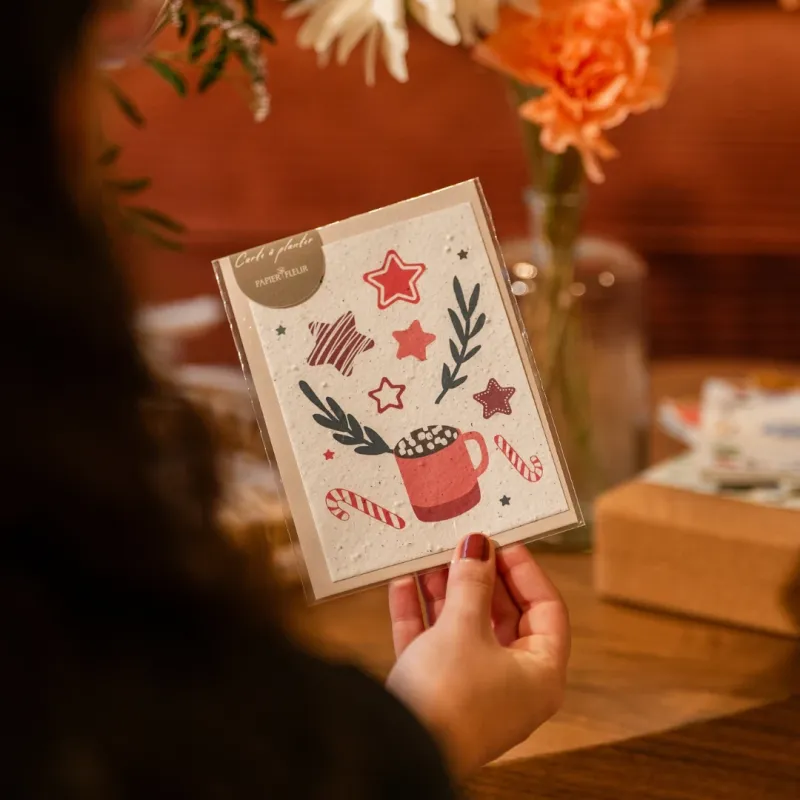 Envoyez vos plus beaux mots pour les fêtes de fin d'année sur des cartes remplies de graines de fleurs des champs.