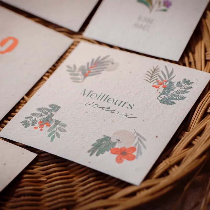 Carte de vœux à planter : une façon originale et poétique de célébrer l'arrivée de la nouvelle année.
