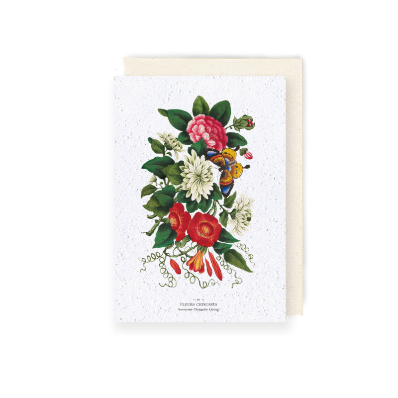 Carte à planter - Fleurs chinoises | Papierfleur.fr, le papier qui fleurit