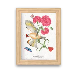 Affiche déco Œillet et oiseau à planter | Papierfleur, le papier qui fleurit