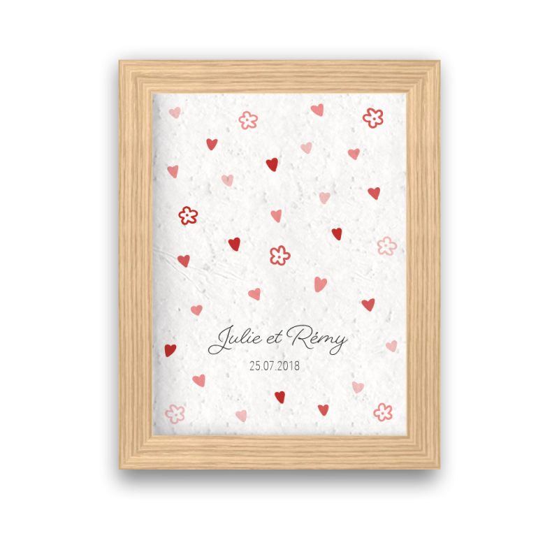 Affiche à planter St Valentin personnalisable | Papierfleur, le papier qui fleurit
