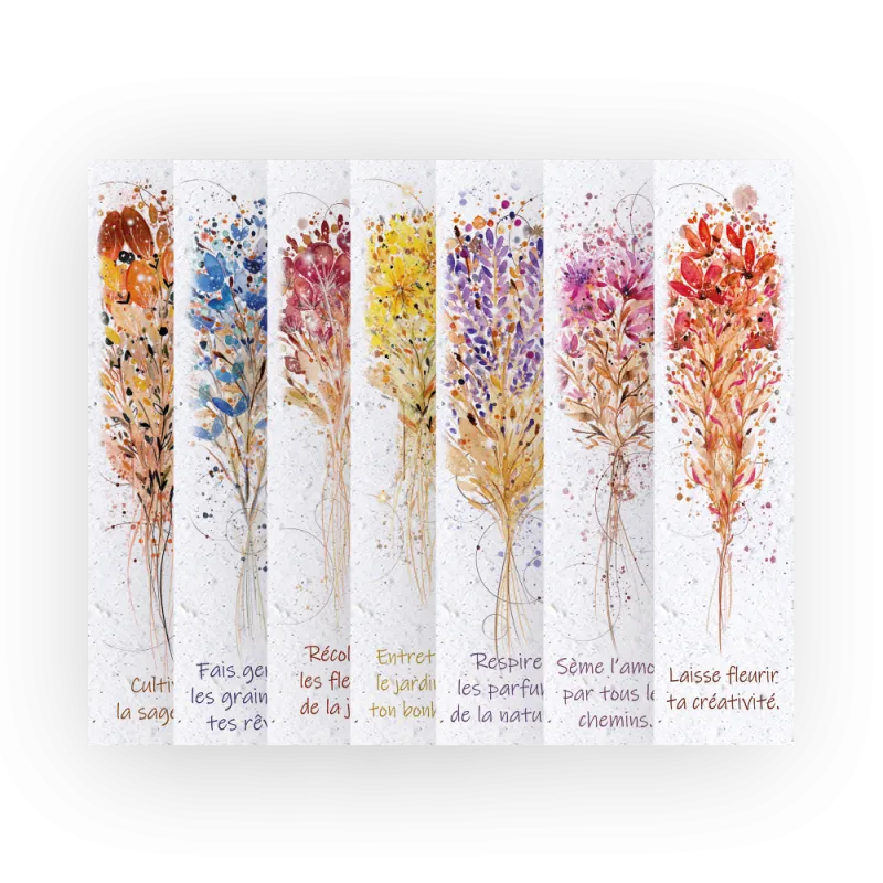 8 Marque-pages à planter - Calacolori | Papierfleur.fr, le papier qui fleurit
