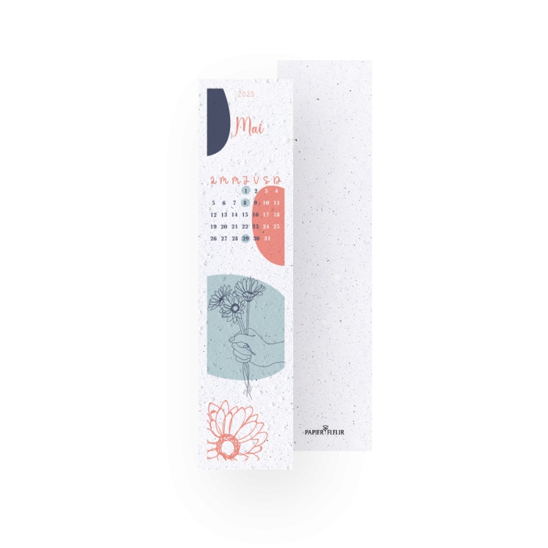 12 Marque-pages à planter - Calendrier scolaire 2024/25 | Papierfleur.fr, le papier qui fleurit