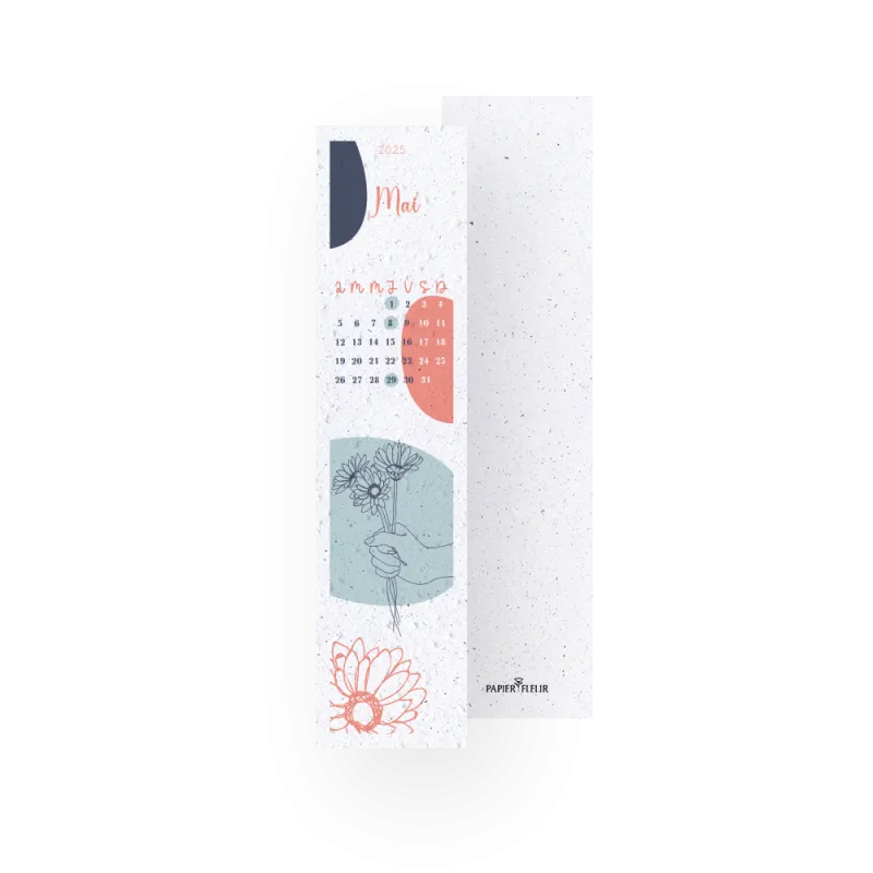 12 Marque-pages à planter - Calendrier scolaire 2024/25 | Papierfleur.fr, le papier qui fleurit